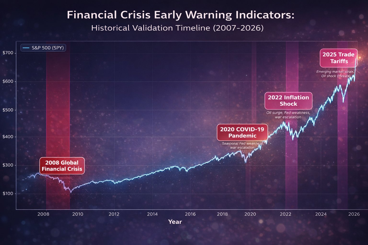 Financial Crisis Early Warning Indicators - Historical Validation Timeline